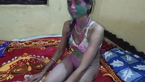 Shalini Gupta, my sister, played Holi with my friend, and in Holi, my friend played my sister&#039;s pussy in the ass and massaged the boobs.