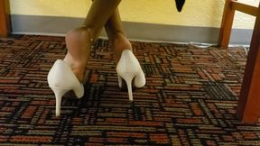 Sunshinesgoldenarch white heels shoeplay