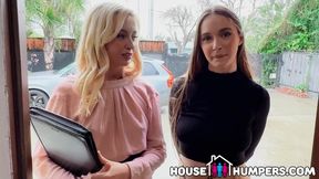 Lexi Lore &amp; Hazel Moore Hot Real Estate Agents Give Homeowner Full Service Threesome Facial