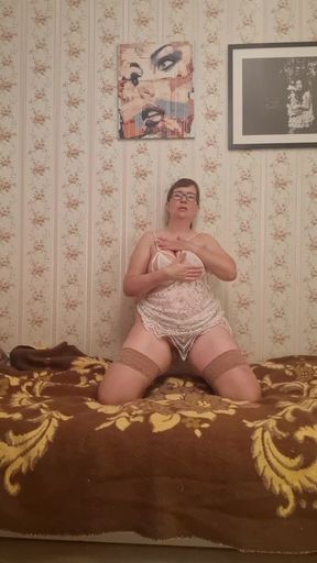 Dancing, Masturbation, Orgasm and Hairy Pussy Close-up