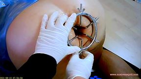 Cruel MILF doctor dominates slave in latex hospital gear