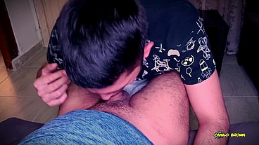 POV Sucking a big uncut cock until I make him cum and swallow all that tasty milk. Sloppy Deepthroat Blowjob ?