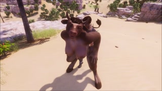 Furry Cow milks him (Wildlife game)