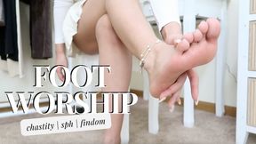 Foot Worship | Chastity | SPH | Findom | Lace White Knee High Socks