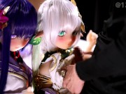 雷電将軍とナヒーダちゃんに3Pパイズリしてもらったよ♥️♥️♥️♥️♥️