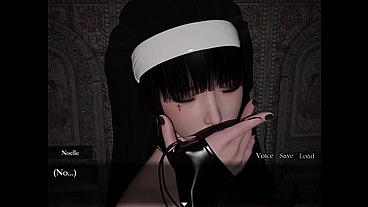Resonance [ FUTANARI HENTAI Game PornPlay ] Ep.3 masturbating while sniffing her nun sister panties
