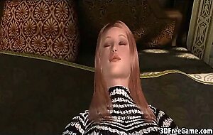 A sexy big tit brunette 3d babe is having her tight hole pounded