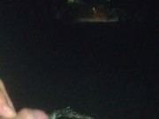 Just a quick piss in the park at night - uncut