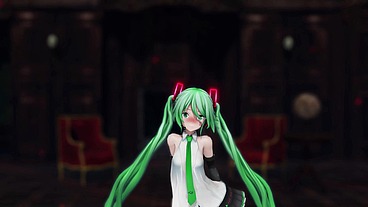 Miku Hatsune Undress Dance Hentai Pussy Plug Toy Reversible Campaign Song MMD 3D Green Hair