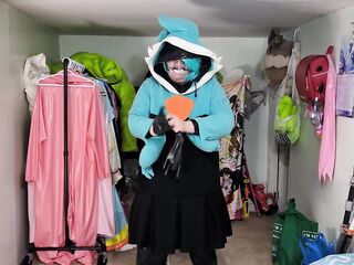 Plush Gardevoir Hoodie and PVC Layers, Breathplay, and Shove Ball Gag