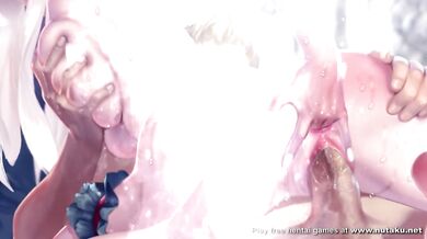 Daphne fingers her ass while getting pounded (Crystal Maidens)