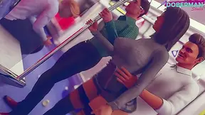 Stranger Takes Horny Housewife on Subway as Jealous hubby watches helpless