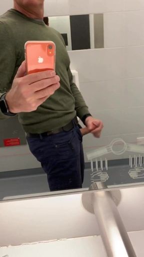 Jerking off in the Train Station Bathroom.