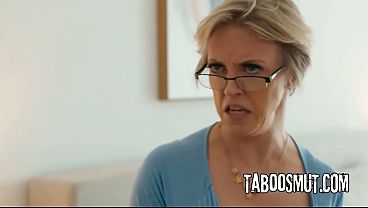 Busty MILF rides stepson's hard cock