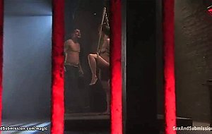Bound busty babe hot waxed and fucked