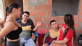 I get gang-banged by two massive dudes on this hot Latina's tight Latina booty