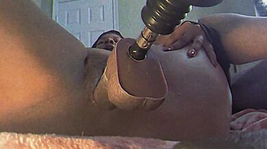 Horny girl hard fast fuck with creamy ebony pussy