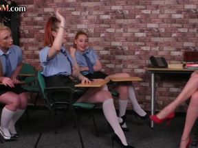 College CFNM beauties jerking lucky dude