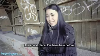 Public Porn Asian Alina Crystall fucked in abandoned building