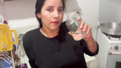 Rough kitchen fuck destroys her cheating sister-in-law hard anal cumshot