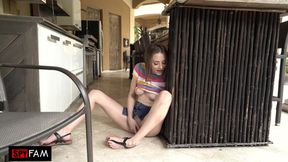 Horny Stepsister Begs For Stepbro's Cock After Getting Caught Masturbating