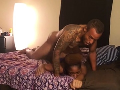 Luscious ebony babe gets her wet peach devoured and fucked