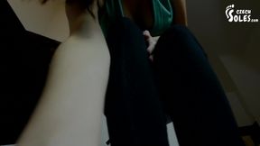 Giantess crushes underfoot in sexy foot worship POV