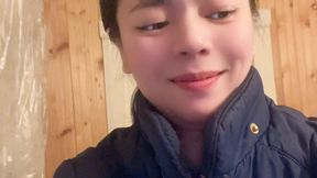 Hana Take a Cup Water Clean Her Pussy in the Bathroom