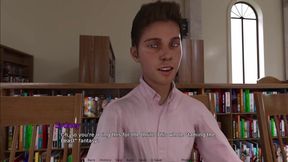 Sydney gets ass eaten gagged till leaking cum in school library
