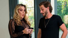 Good-looking busty model Kayla Paige is sucking a good dick