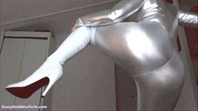 + Shiny Catsuit Boots &amp; Farting Cock Tease -MOV 1920x1080p