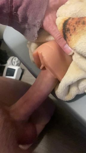 Horny big cock fucks fleshlight. Cums hard.