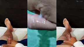 Fiquei excitado pensando na minha ex namorada e bati uma punheta ficando com a m&atilde_o toda gozada, minha esposa n&atilde_o pode saber disso (Watch On: Sheer/RED)