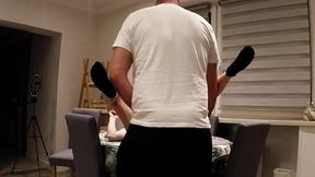 Cuckolded hubby watches his wife get banged by the neighbor