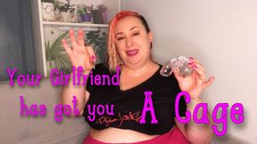 Your Girlfriend Has Got You A Cage - Nimue Allen, bbw, femdom, chastity, dominant girlfriend, mp4