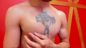 Small Sexy Guy Jerks His Fat Dick and Cums