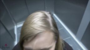Strangers cock blowjob in the elevator!