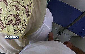 Stranger horny milf touch my dick in subway - cock rubbing handjob in public train