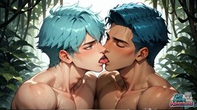 Have Bum Sex in the Jungle with a Blue-haired Hottie! Experience the Finest in Cum-filled XXX Gay Porn!
