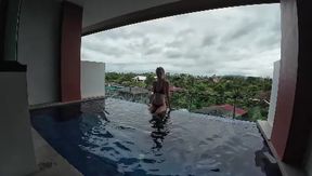 Having Fun In Our Pool And My Pussy Being Pummelled Into A Creamy Mess!