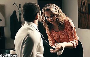 Skinny secretary slut serving big cocked boss in the office