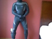 frogman wearing orange adidas soccer cleats jerks off in hotel room