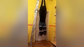 Hand - Suspension Bondage In Pantyhose And Hot Pants