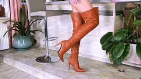 24bef Olivias brown leather boots (mp4-HD)