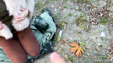 Nympho GF Destroys cock Outdoor Blowjob Cumshot Facial in Canadian Wilderness