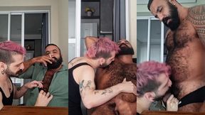 servindo o macho peludo suado