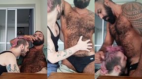 servindo o macho peludo suado