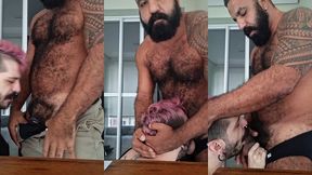 servindo o macho peludo suado