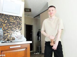 Sexy Hunk Slaps Oozing Boner Untill Hawt Cum Shower