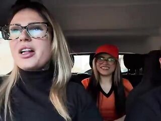 I discovered a cashier at the bus stop and asked her to be a porn actress! We started making out right there in public, giving a kiss and sucking every other's throats, and then we banged in the car.